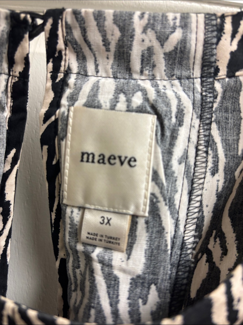 Maeve Black & White Zebra Print Dress - 3X - Picture 2 of 6